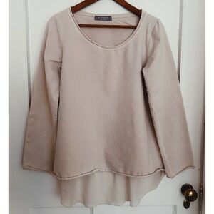 Women’s Pistache Top with a Semi Sheer, Lightweight Back Size M/L